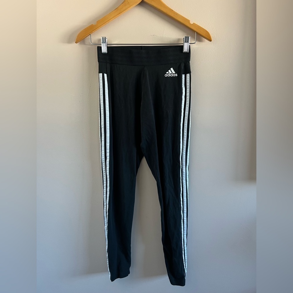 adidas Black 3-Stripes Leggings | Size Small | Athletic Fit